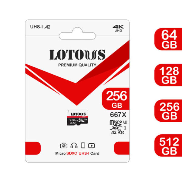 میکرو اس دی کارت 256 گیگ microSDXC لوتوس 667X/A2 - تصویر 2